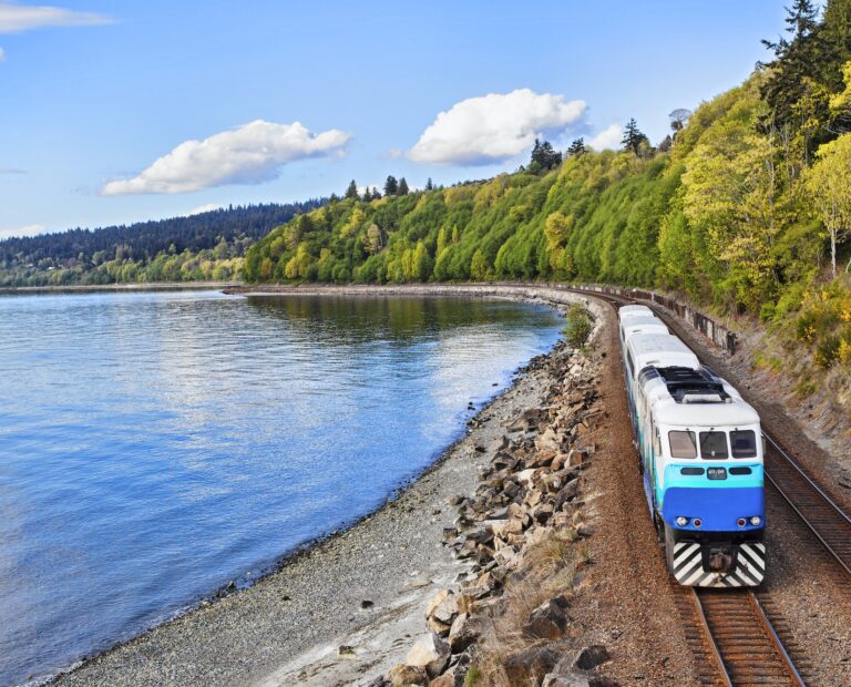 55292,Commuter train on tracks at waterfront