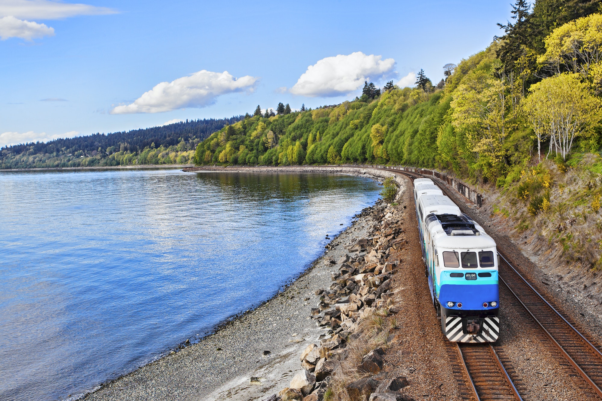 55292,Commuter train on tracks at waterfront